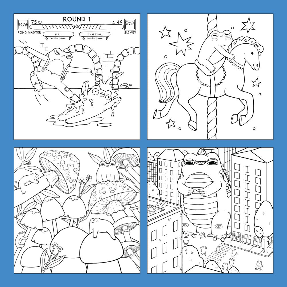 The Frogiverse – Printable Digital Colouring Book (PDF Download)