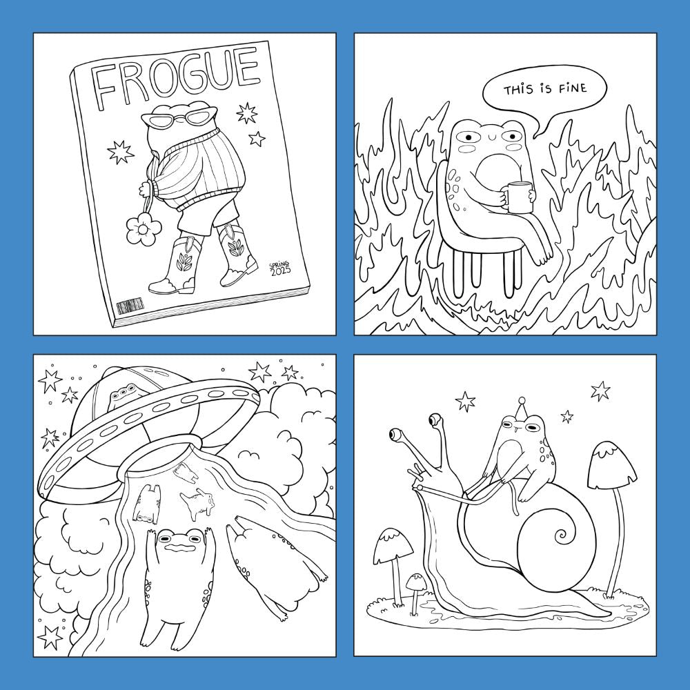 The Frogiverse – Printable Digital Colouring Book (PDF Download)