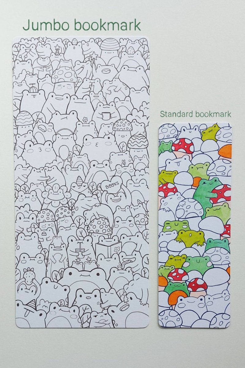 Jumbo Colouring Bookmark - 80 frogs - Paperfrog - bookmarks