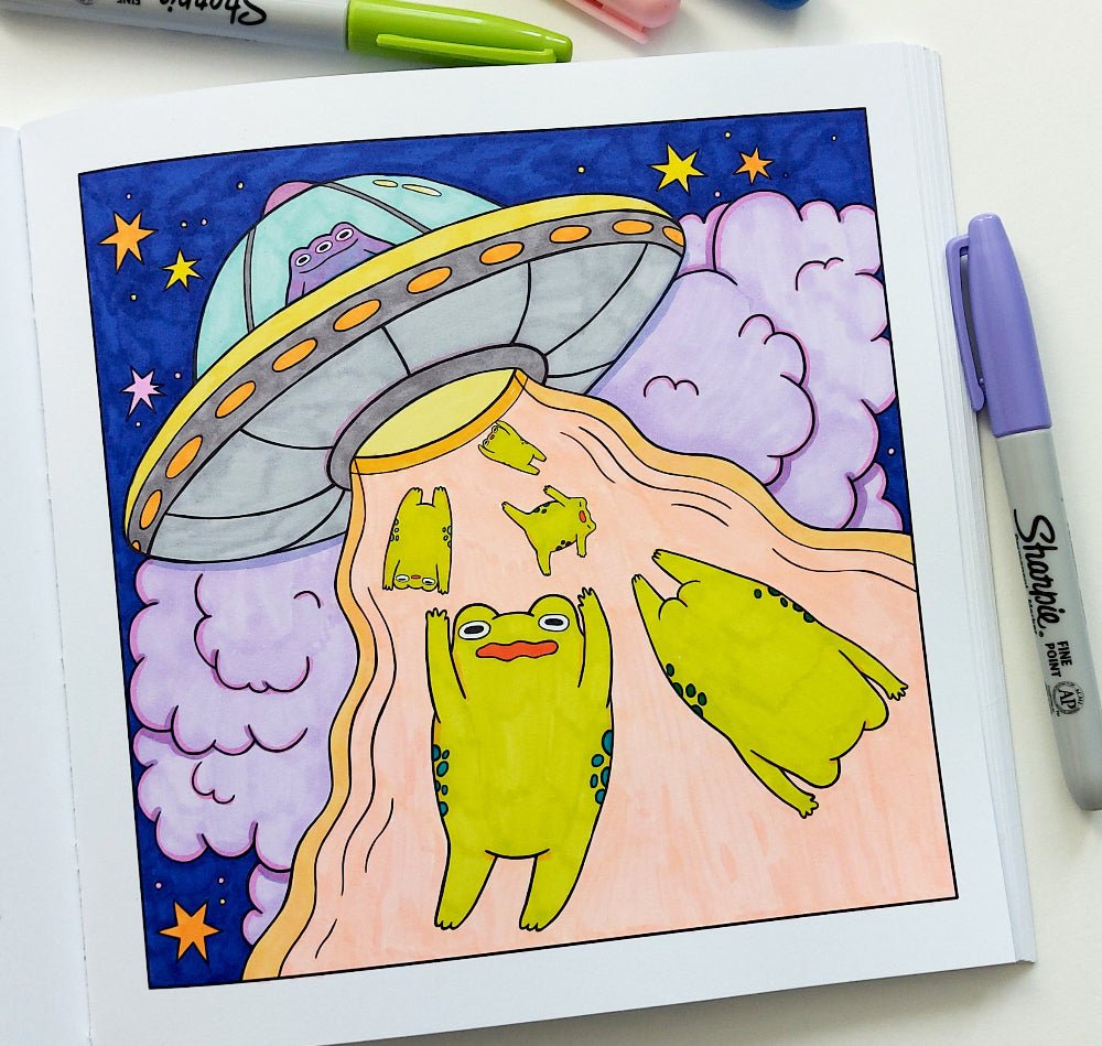 The Frogiverse - Colouring Book For Fun Adults - Paperfrog - Colouring Book