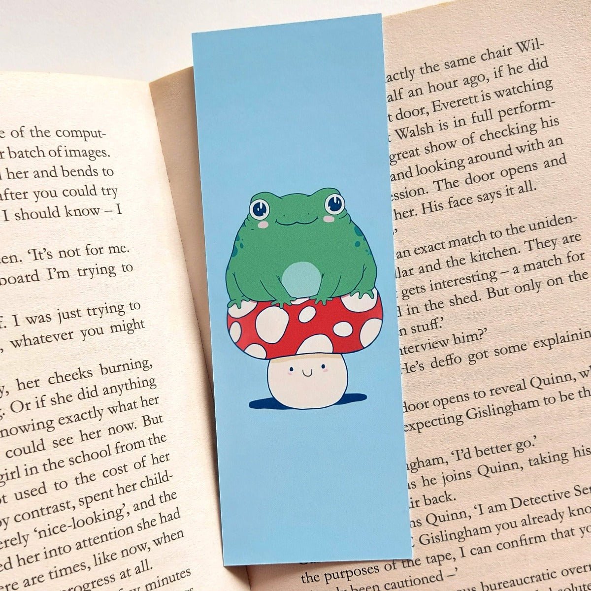 Frog and Mushroom Bookmark