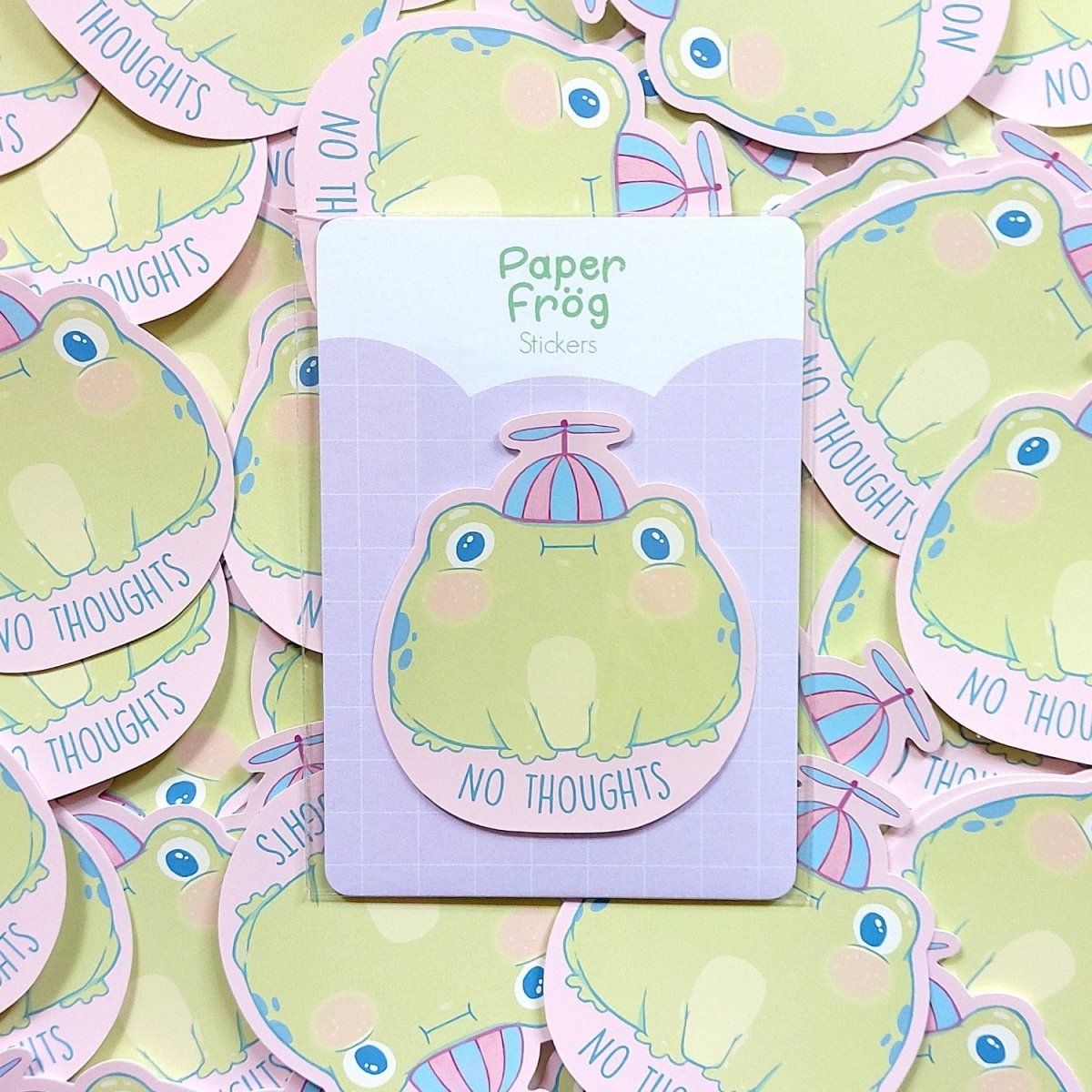 "No thoughts" glossy sticker - Paperfrog - Stickers