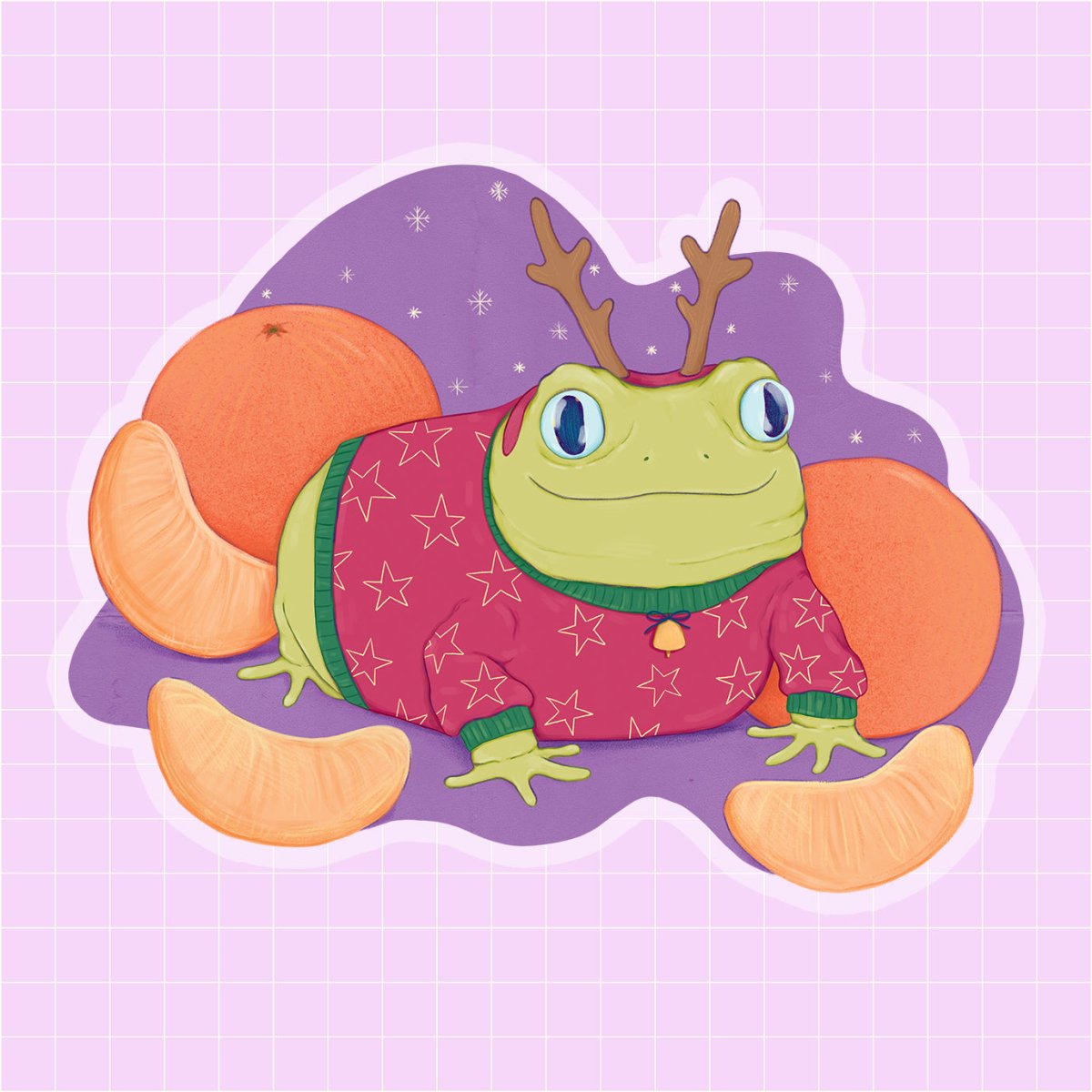 Rudolf the Froggo sticker - Paperfrog - Stickers