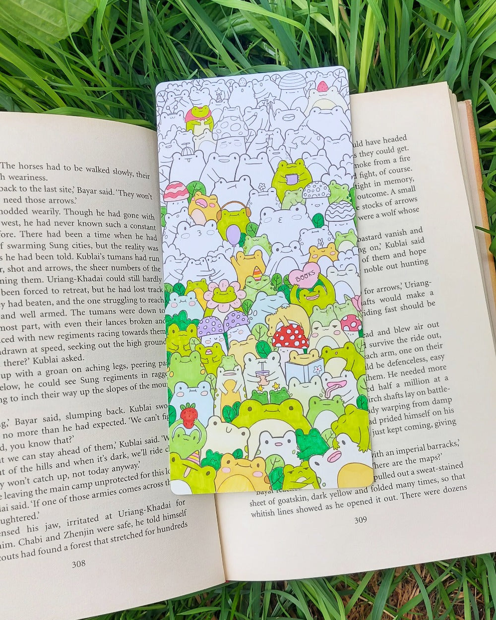 Jumbo Colouring Bookmark - 80 frogs