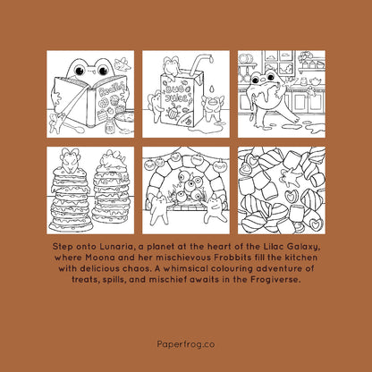 Moona's Cosy Kitchen: Whimsical treats & Mischievous Frobbits Colouring Book