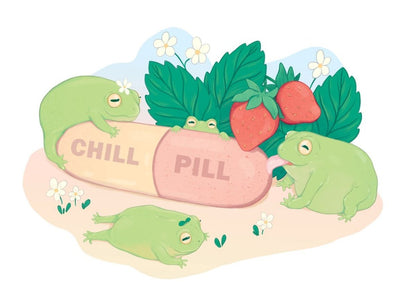 "Chill Pill Frogs" Art Print - Paperfrog - Art print