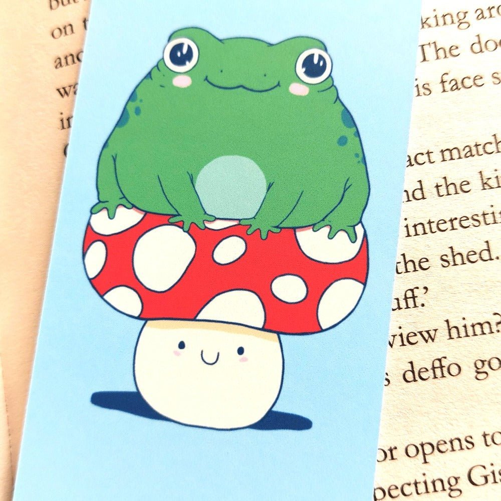 Frog and Mushroom Bookmark - Paperfrog - Bookmark