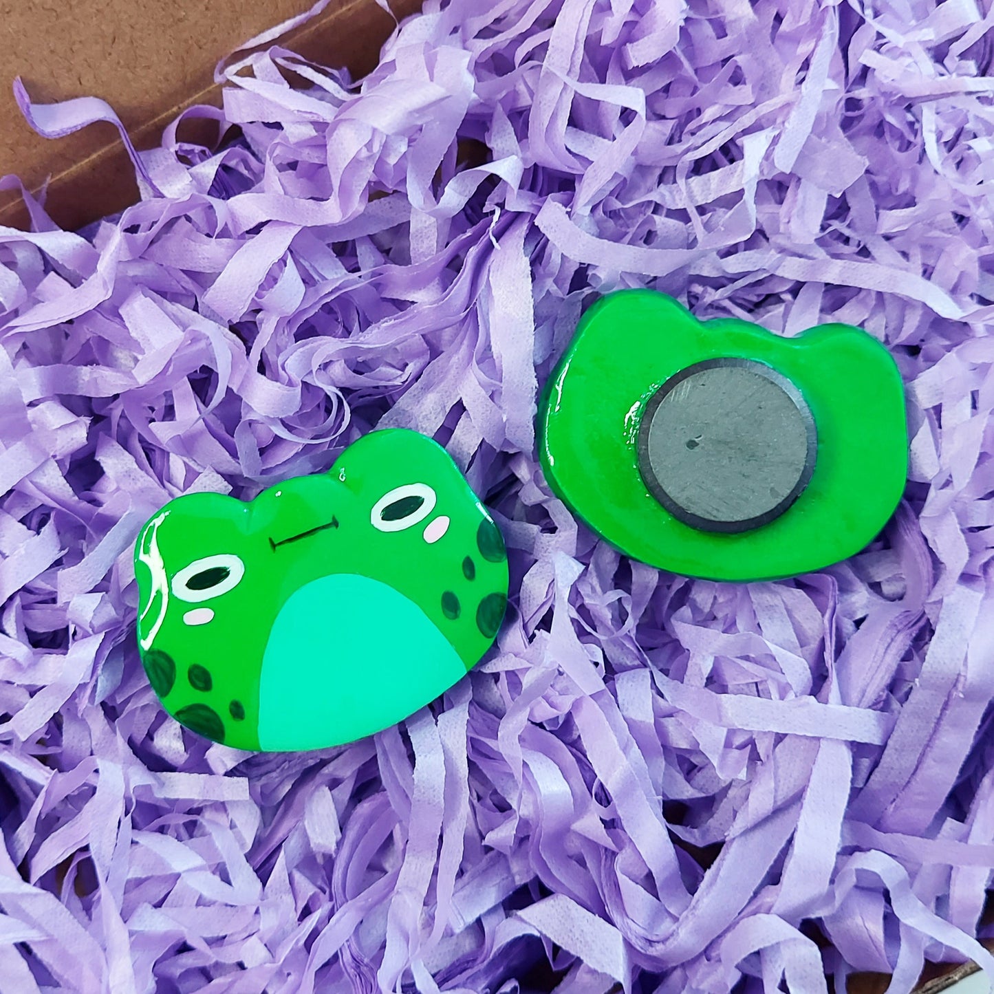 Handmade Clay Magnet - Grumpy Tito the Frog
