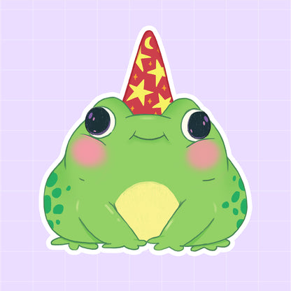 magical frog sticker, cute frogs, frog gifts, vinyl stickers, die cut stickers, small stationery  shop, waterproof stickers