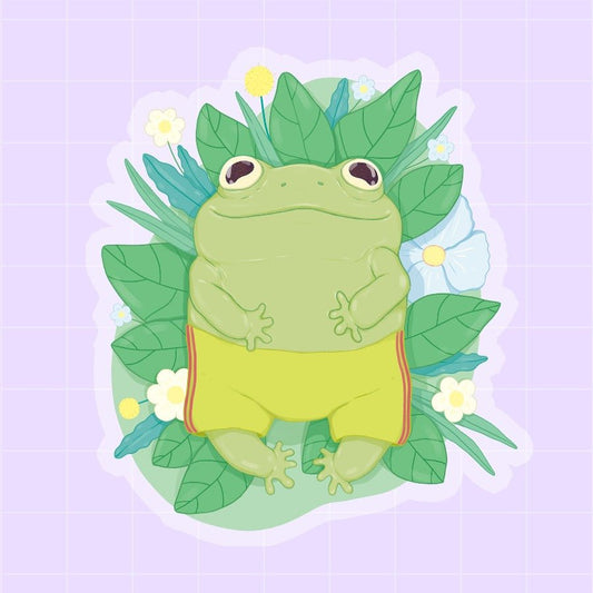 "Alex the Frog" clear matte sticker - Paperfrog - Stickers