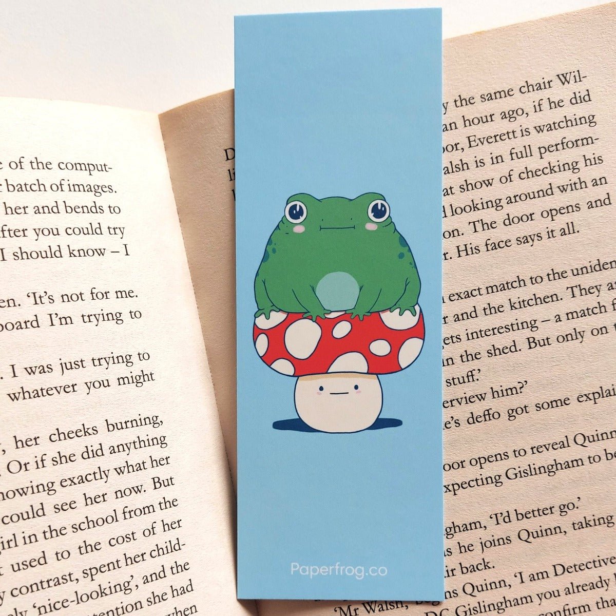 Frog and Mushroom Bookmark - Paperfrog - Bookmark