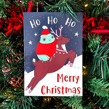 Ho Ho Ho Merry Christmas Froggy A6 Greeting Card - Paperfrog - Greeting Card