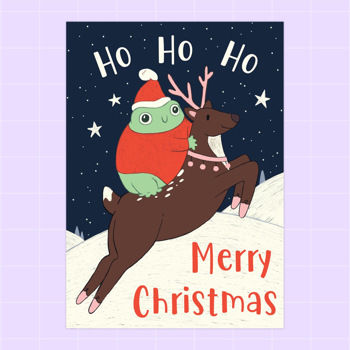 Ho Ho Ho Merry Christmas Froggy A6 Greeting Card - Paperfrog - Greeting Card