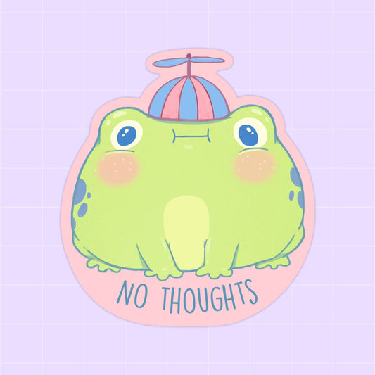 "No thoughts" glossy sticker - Paperfrog - Stickers